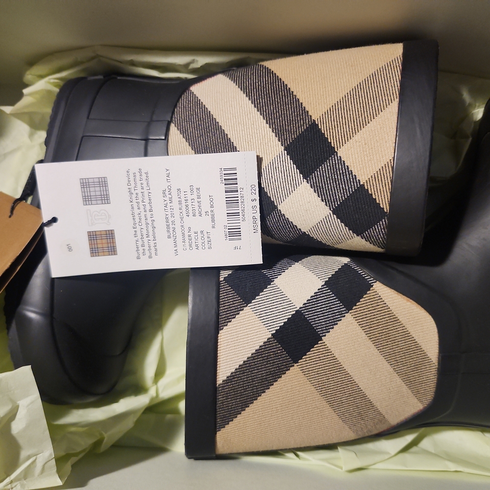 Burberry Plaid Rain Boots